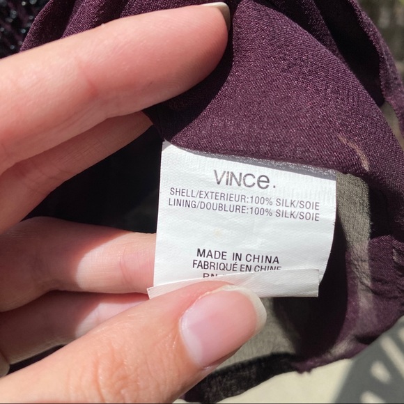 Vince Silk Sleeveless Embellished Purple Top Size 4 - Picture 4 of 5